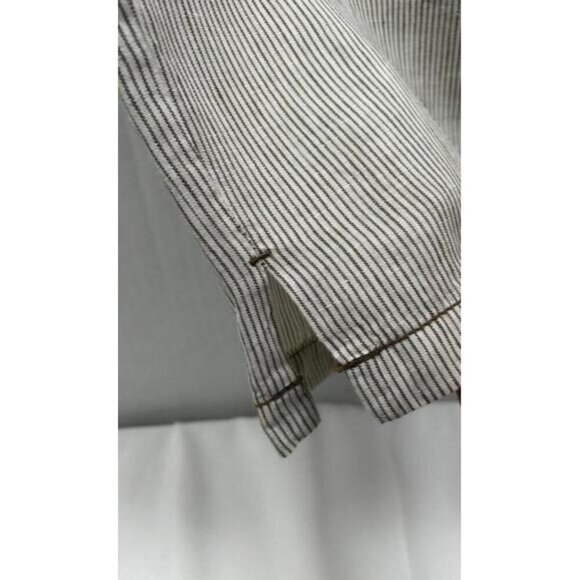 Marrakech Anthropologie Linen Pants Size 30 | Pinstripe Pull-On Wide Leg Trouser - Picture 4 of 8